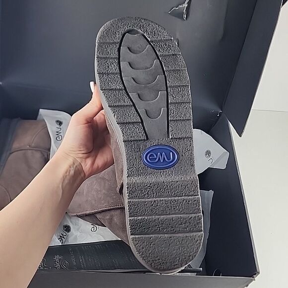 EMU Australia chocolate platinum outback hi suede boots sheepskin fur mens 13 - Picture 6 of 7